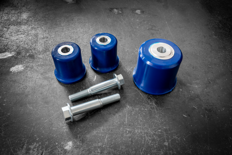 E46 (Non-M) Complete Polyurethane Differential Carrier Bushing Set-Suspension Bushings-grip-drift-95a-Add 14mm Bolt Upgrade-Garagistic-bmw