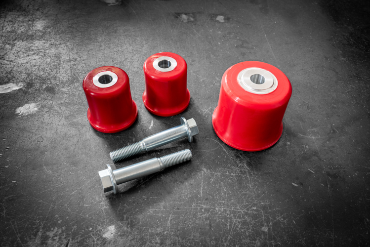 E46 (Non-M) Complete Solid Delrin Differential Carrier Bushing Set-Suspension Bushings-grip-drift-80a-Add 14mm Bolt Upgrade-Garagistic-bmw