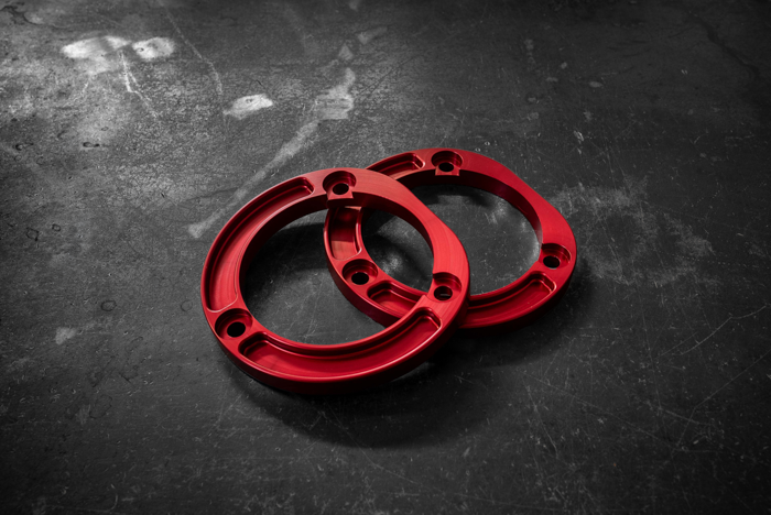 190E (W201) Aluminum Front Strut Tower Reinforcements-Suspension Parts-grip-drift-Anodized Red-Garagistic-bmw