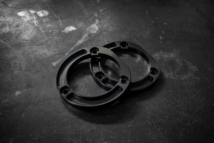 190E (W201) Aluminum Front Strut Tower Reinforcements-Suspension Parts-grip-drift-Anodized Black-Garagistic-bmw