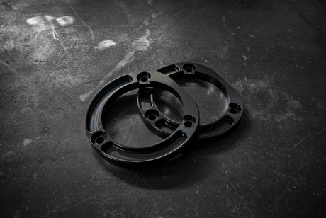 190E (W201) Aluminum Front Strut Tower Reinforcements-Suspension Parts-grip-drift-Anodized Black-Garagistic-bmw