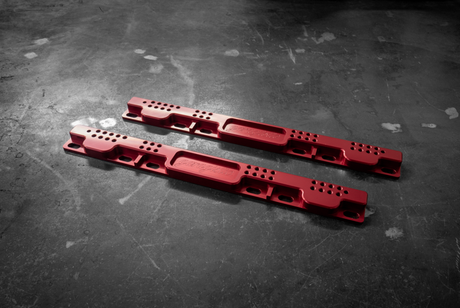 E30 Racing Seat Floor Mount Adapters V2 - 318i, 325, M3-Seat Mounts-grip-drift-Anodized Red-No Thanks!-Garagistic-bmw