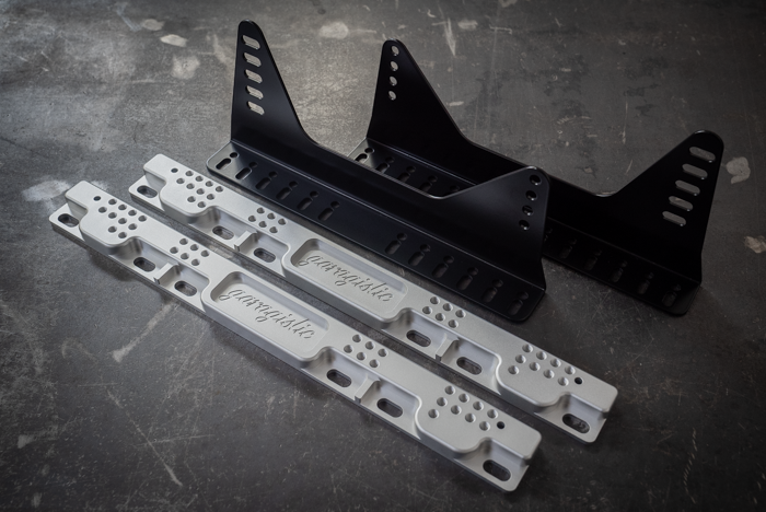 E30 Racing Seat Floor Mount Adapters V2 - 318i, 325, M3-Seat Mounts-grip-drift-Bare-Add Side Brackets-Garagistic-bmw