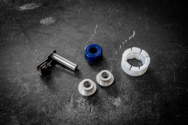 E30 Polyurethane Round Shifter Bushing Kit-Shifter Bushings-grip-drift-Aluminum-No rear carrier assembly-Garagistic-bmw