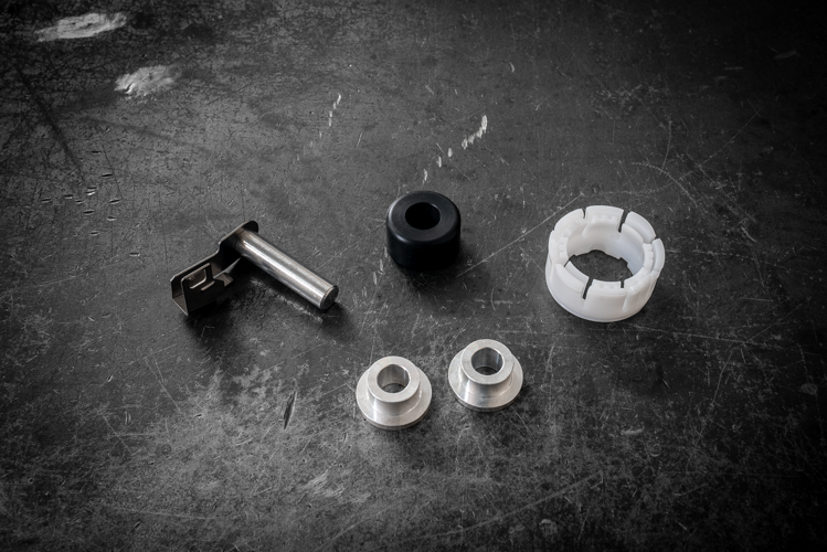 E30 Delrin Round Shifter Bushing Kit-Shifter Bushings-grip-drift-Aluminum-No carrier assembly-Garagistic-bmw