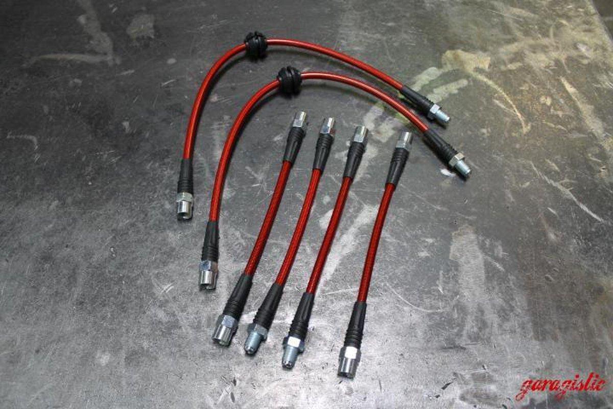 E28 Stainless Steel Complete 6 Brake Line Kit - DOT Compliant-Brake and Clutch Lines-grip-drift-No clutch line-Garagistic-bmw