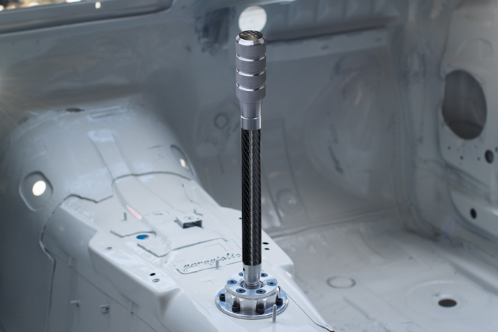 Garagistic Carbon Fiber Chassis Mounted Short Shifter - E46, E36, E30-Shifters-grip-drift-Bare-Tall-Aluminum Knurled-Garagistic-bmw