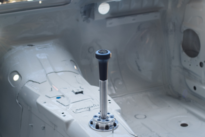 Garagistic Solid Chassis Mounted Short Shifter - E30, E36, E46-Shifters-grip-drift-Bare-Short-Delrin Vintage W/Emblem-Garagistic-bmw