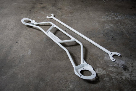 E36 Front and Rear Strut Bar Package combo - E36 M3, 328i, 328 compatible-Strut Bars-grip-drift-White-Garagistic-bmw