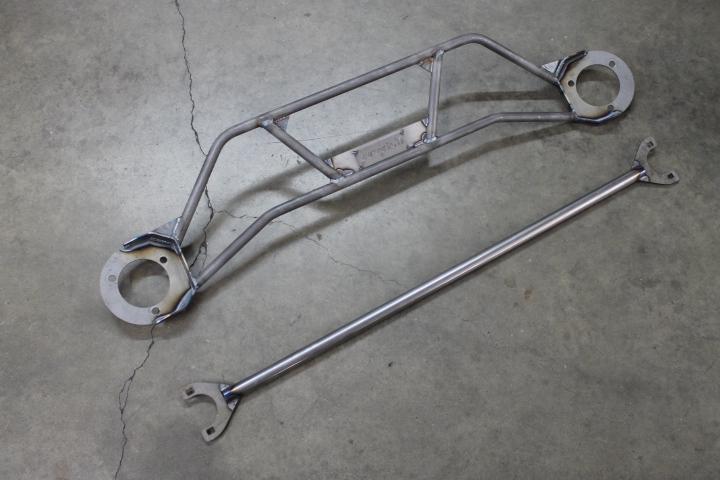 E36 Front and Rear Strut Bar Package combo - E36 M3, 328i, 328 compatible-Strut Bars-grip-drift-Bare-Garagistic-bmw