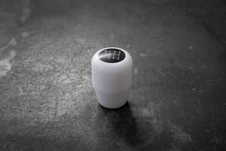 Standard Delrin Shift Knob for BMW E21, E28, E30, E34, E36, E46-Shifter Accessories-grip-drift-Recessed Option-6 Speed Emblem-White-Garagistic-bmw