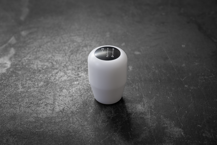 Standard Delrin Shift Knob for BMW E21, E28, E30, E34, E36, E46-Shifter Accessories-grip-drift-Recessed Option-4 Speed Emblem-White-Garagistic-bmw