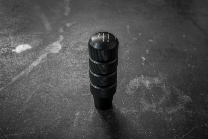Garagistic Knurled Aluminum Shift Knob - E30, E36, E46, E82, E92-Shifter Accessories-grip-drift-Anodized Black-Add 4 speed emblem-Garagistic-bmw
