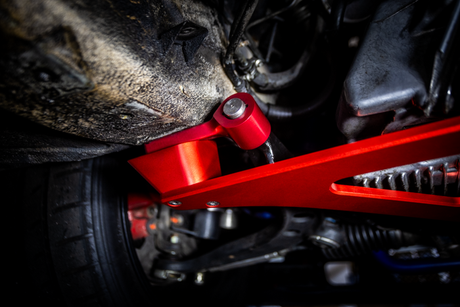 BMW E30 / E36 X-Brace-Chassis Bracing-grip-drift-E30-Red Anodize-Garagistic-bmw