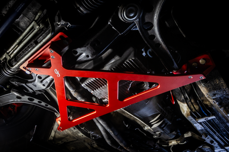 BMW E30 / E36 X-Brace-Chassis Bracing-grip-drift-E30-Red Anodize-Garagistic-bmw