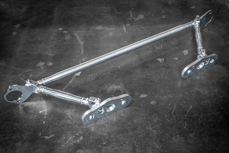 LTW E46 Modular 3 Piece Rear Strut Bar - 316, 318, 320, 323, 325, 328, 330, M3-Strut Bars-grip-drift-Add-On: 4-Point Support Bracing-Raw Aluminum-Garagistic-bmw