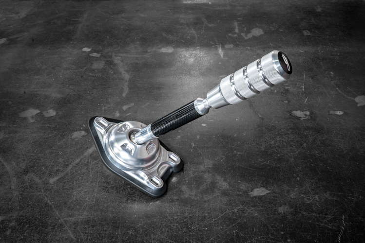 Garagistic Carbon Fiber "Direct Mount" Stage 2 Chassis Short Shifter - E92, E46, E36, E30, E82, Z4, M3-Shifters-grip-drift-Bare-OEM-Aluminum Knurled-Garagistic-bmw