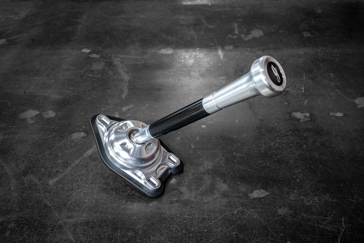 Garagistic Carbon Fiber "Direct Mount" Stage 2 Chassis Short Shifter - E92, E46, E36, E30, E82, Z4, M3-Shifters-grip-drift-Bare-Medium-Aluminum Vintage W/Emblem-Garagistic-bmw
