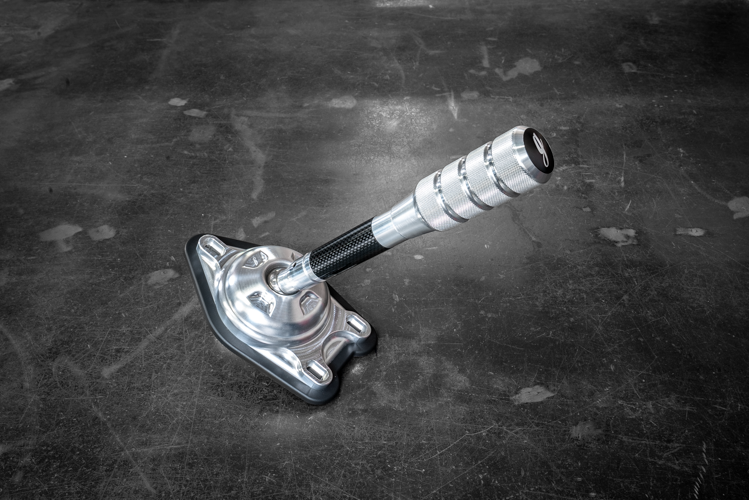 Garagistic Carbon Fiber "Direct Mount" Stage 2 Chassis Short Shifter - E92, E46, E36, E30, E82, Z4, M3-Shifters-grip-drift-Bare-Short-Aluminum Knurled-Garagistic-bmw