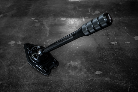 Garagistic Carbon Fiber "Direct Mount" Stage 2 Chassis Short Shifter - E92, E46, E36, E30, E82, Z4, M3-Shifters-grip-drift-Black Anodized-Tall-Aluminum Knurled-Garagistic-bmw