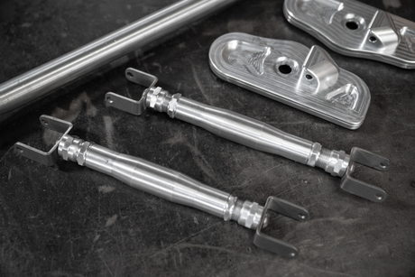 4-Point Support Bracing for LTW Rear Strut Bar - E36, E46, E82, E9X-Strut Bars-grip-drift-Raw Aluminum-E36-Garagistic-bmw