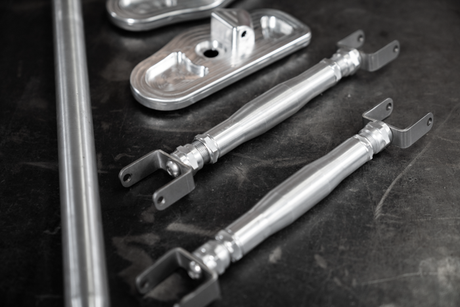 4-Point Support Bracing for LTW Rear Strut Bar - E36, E46, E82, E9X-Strut Bars-grip-drift-Raw Aluminum-E36-Garagistic-bmw