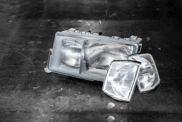 Mercedes 190E W201 Euro Headlights - 0301067329, 0301067330-Exterior Lights-grip-drift-Add clear turn signals-Garagistic-bmw