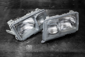 Mercedes 190E W201 Euro Headlights - 0301067329, 0301067330-Exterior Lights-grip-drift-No thanks!-Garagistic-bmw