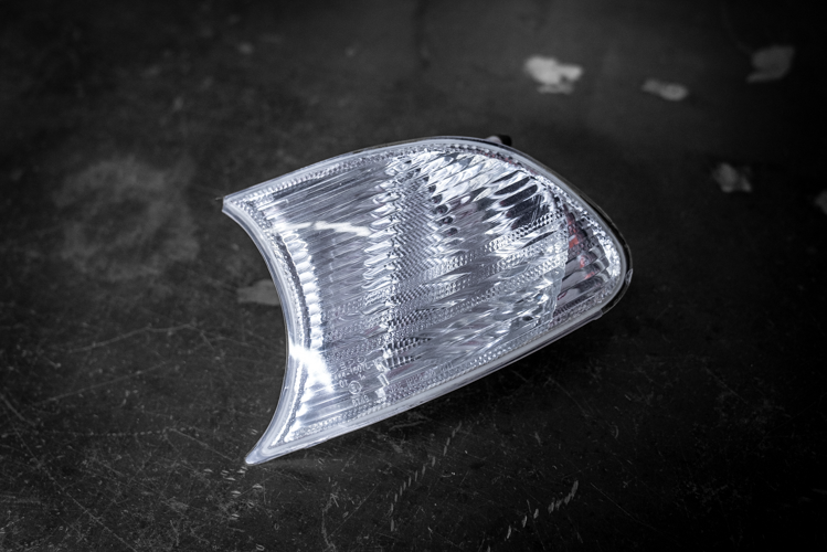 BMW E46 DEPO Euro Clear Corner Lights 3 Series 2DR/M3 - 63136919649, 63136919650-Exterior Lights-grip-drift-Garagistic-bmw