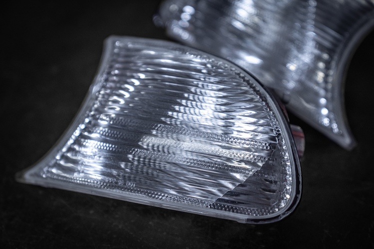 BMW E46 DEPO Euro Clear Corner Lights 3 Series 2DR/M3 - 63136919649, 63136919650-Exterior Lights-grip-drift-Garagistic-bmw