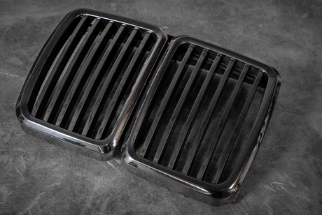E30 Gloss Black Kidney Grill - Aftermarket Replacement (51131945877)-Exterior Body Parts-grip-drift-Garagistic-bmw