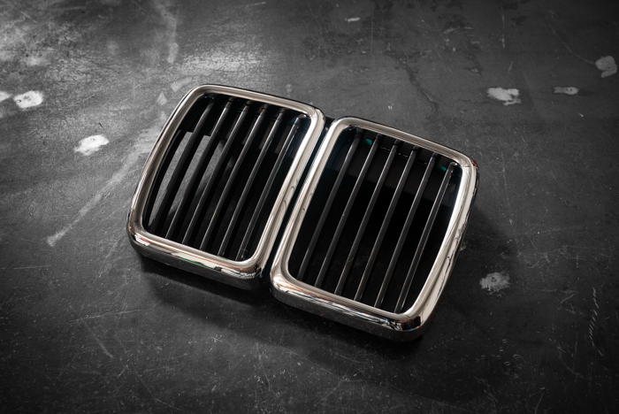 E30 Chrome Kidney Grill - Aftermarket Replacement (51131945877)-Exterior Body Parts-grip-drift-Garagistic-bmw