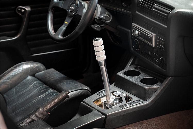 E30 "PRO" Self Centering Chassis Short Shifter-Shifters-grip-drift-Bare-Medium-Aluminum Knurled-Garagistic-bmw