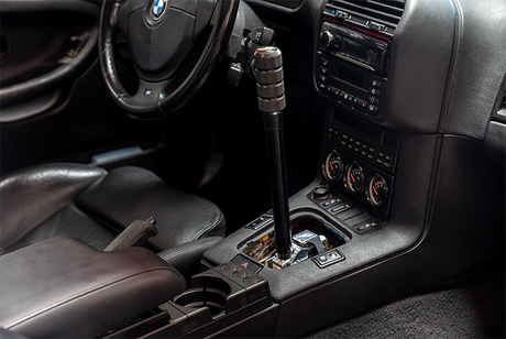 E36 "PRO" Self Centering Chassis Short Shifter-Shifters-grip-drift-Black Anodized-Tall-Aluminum Knurled-Garagistic-bmw