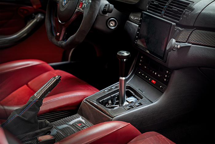 E46 "PRO" Self Centering Chassis Short Shifter-Shifters-grip-drift-Bare-OEM-Delrin Vintage W/Emblem-Garagistic-bmw