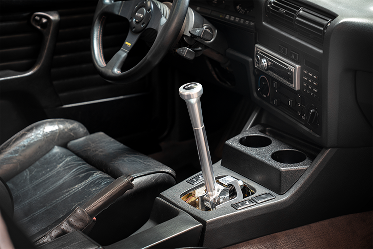 E30 "PRO" Self Centering Chassis Short Shifter-Shifters-grip-drift-Bare-Medium-Aluminum Vintage W/Emblem-Garagistic-bmw