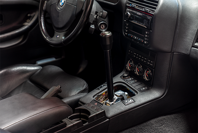 E36 "PRO" Self Centering Chassis Short Shifter-Shifters-grip-drift-Black Anodized-Tall-Delrin Standard W/Emblem-Garagistic-bmw