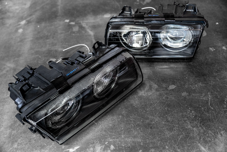 BMW E36 DEPO Euro Glass Projector Headlights - 63121387861, 63121387862-Exterior Lights-grip-drift-Garagistic-bmw