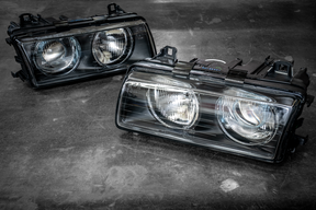BMW E36 DEPO Euro Glass Projector Headlights - 63121387861, 63121387862-Exterior Lights-grip-drift-Garagistic-bmw