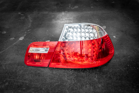 BMW E46 Coupe DEPO Red/Clear LED Tail Lights - 63216937449, 63216937450, 63216920699, 63216920700, 63216920705, 63216920706-Exterior Lights-grip-drift-Garagistic-bmw