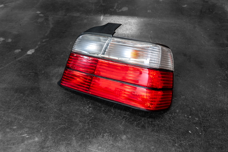 BMW E36 Sedan DEPO Euro Red/Clear Tail Lights - 63211393431, 63211393432-Exterior Lights-grip-drift-Garagistic-bmw