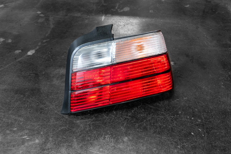 BMW E36 Sedan DEPO Euro Red/Clear Tail Lights - 63211393431, 63211393432-Exterior Lights-grip-drift-Garagistic-bmw