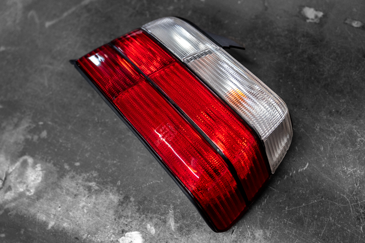 BMW E36 Sedan DEPO Euro Red/Clear Tail Lights - 63211393431, 63211393432-Exterior Lights-grip-drift-Garagistic-bmw