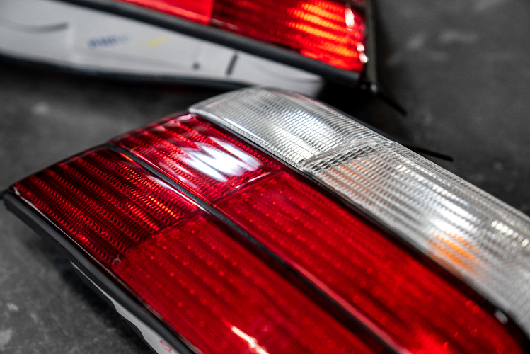 BMW E36 Sedan DEPO Euro Red/Clear Tail Lights - 63211393431, 63211393432-Exterior Lights-grip-drift-Garagistic-bmw