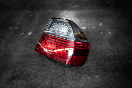 BMW E90 DEPO "Blackline" Style Smoked Red/Clear Tail Lights - 63217161955, 63217161956, 63216937459, 63216937460-Exterior Lights-grip-drift-Garagistic-bmw