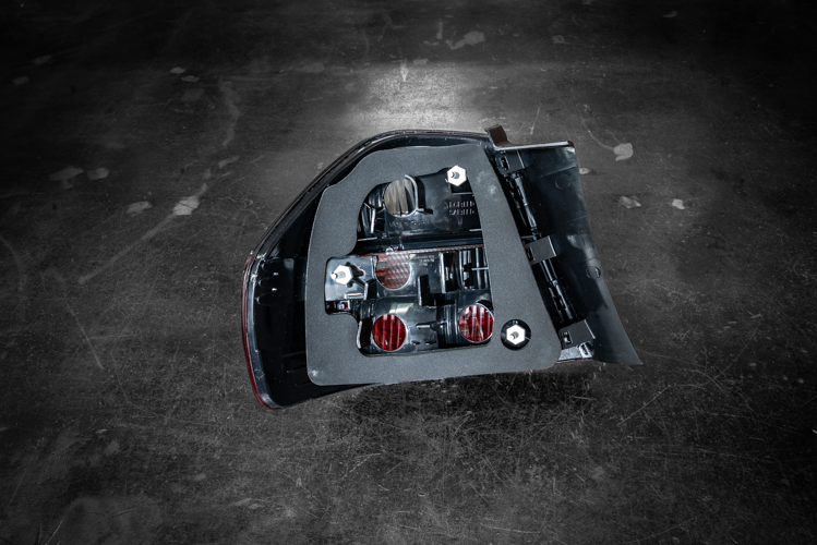 BMW E90 DEPO "Blackline" Style Smoked Red/Clear Tail Lights - 63217161955, 63217161956, 63216937459, 63216937460-Exterior Lights-grip-drift-Garagistic-bmw