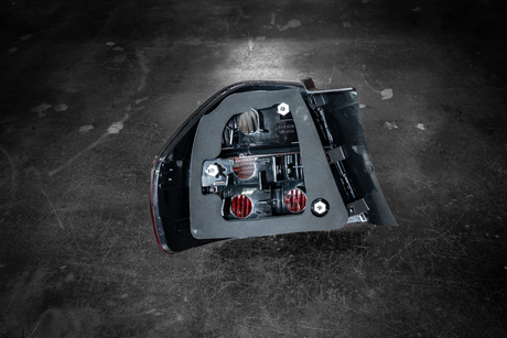BMW E90 DEPO "Blackline" Style Smoked Red/Clear Tail Lights - 63217161955, 63217161956, 63216937459, 63216937460-Exterior Lights-grip-drift-Garagistic-bmw
