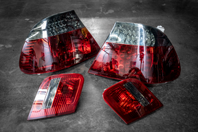 BMW E46 Coupe DEPO Red/Smoke LED Tail Lights - 63216937449, 63216937450, 63216920699, 63216920700, 63216920705, 63216920706-Exterior Lights-grip-drift-Garagistic-bmw