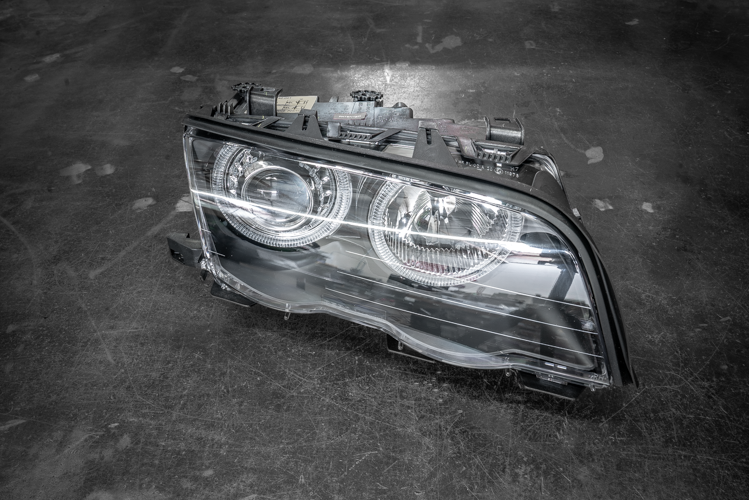 BMW E46 Sedan DEPO Black Projector Angel Eye Headlights - 63126902753, 63126902754, 63126902763, 63126902764, 63126906495, 63126906496-Exterior Lights-grip-drift-Garagistic-bmw