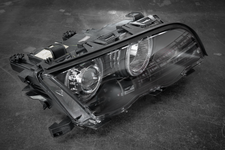 BMW E46 Sedan DEPO Black Projector Angel Eye Headlights - 63126902753, 63126902754, 63126902763, 63126902764, 63126906495, 63126906496-Exterior Lights-grip-drift-Garagistic-bmw